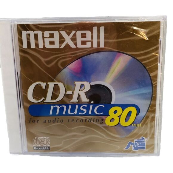Maxell CD-R Music 80 min for audio recording Rip Disc Play Back In Car disc man - Picture 1 of 11